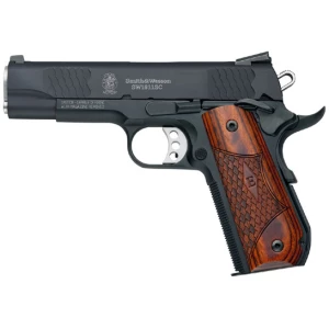 Smith & Wesson SW1911SC E-Series .45 ACP 4.25 inch Scandium frame pistol with wood laminate grips