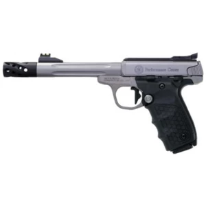 Smith & Wesson SW22 Victory Target 22 LR 6-inch fluted stainless pistol with Tandemkross hiveGrips