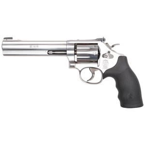 Smith & Wesson Model 648 stainless 6 inch barrel 22 WMR 8-round revolver with synthetic black grips