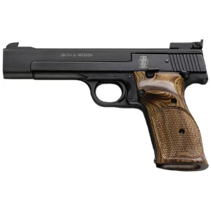 Smith & Wesson Model 41 .22 LR 5.5" blued pistol with wood target grips
