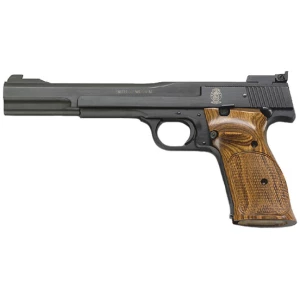 Smith & Wesson Model 41 .22 LR 7-inch blued pistol with wood target grip
