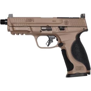 Smith & Wesson M&P9 M2.0 Metal FDE 9mm pistol with threaded muzzle and two 17-round magazines