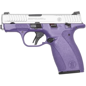 Smith & Wesson M&P Bodyguard 2.0 .380 Auto pistol in purple and silver finish