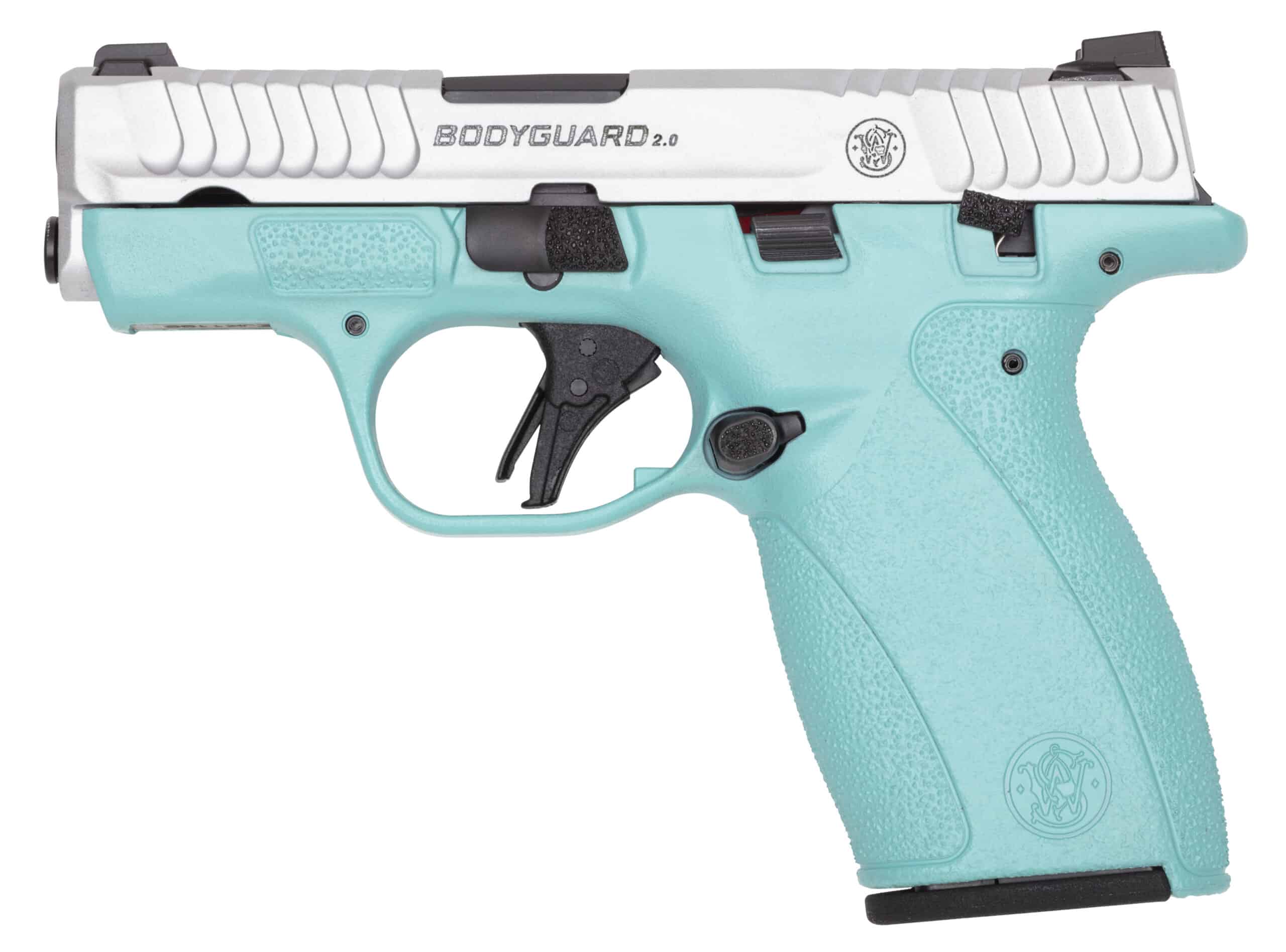 Smith & Wesson M&P Bodyguard 2.0 380 AUTO Robin Egg Blue Satin handgun side view