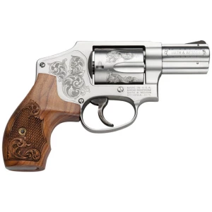Smith & Wesson Model 640 engraved stainless 2.125-inch revolver with wood grips