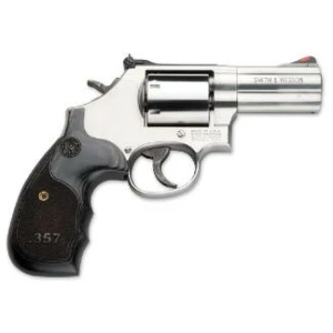 Smith & Wesson Model 686 Plus 3-inch 7-round revolver satin stainless with black/silver grips