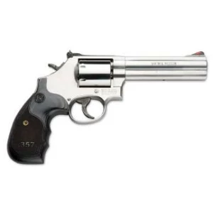 Smith & Wesson 686 Plus 5 inch stainless revolver .357 Magnum 7rd black-silver wood grip