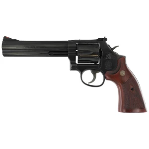 Smith & Wesson Model 586 .357 Magnum 6-inch blued revolver with wood grips