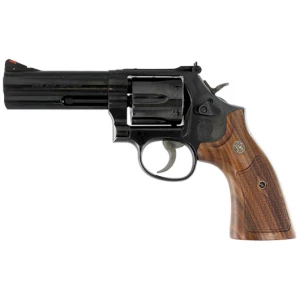 Smith & Wesson 586 Classic .357 Magnum 4 inch blued revolver with wood grips and adjustable sights