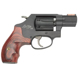 Smith & Wesson 351PD AirLite .22 WMR J-frame revolver black matte with wood grip and Hi-Viz front sight