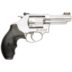 Smith & Wesson Model 63 3-inch .22 LR satin stainless J-frame revolver with Hi-Viz fiber optic front sight