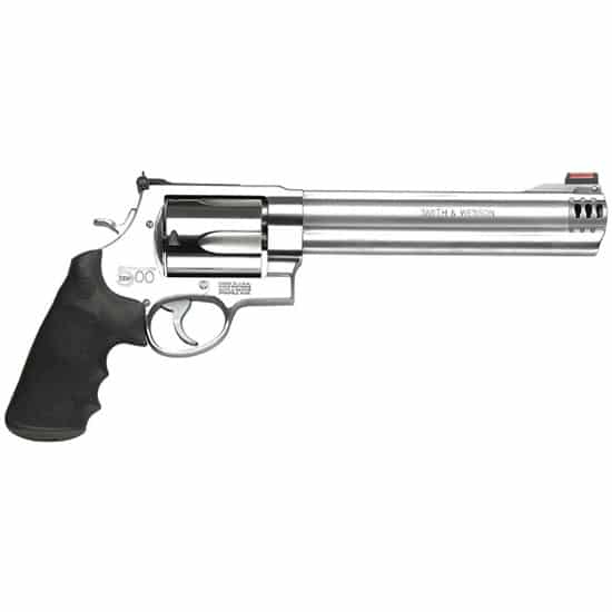 Smith & Wesson Model 500 revolver satin stainless 8.38-inch barrel Hi-Viz front sight