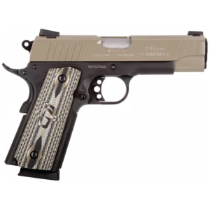 Taurus PT1911 Commander .45 ACP Sand Cerakote slide matte black frame VZ grips Novak sights
