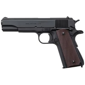 Auto-Ordnance 1911A1 GI Spec 5 inch .45 ACP pistol matte black brown checkered grips