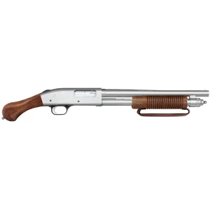 Mossberg 590 Nighstick Shockwave 12 Gauge chrome finish walnut pistol grip