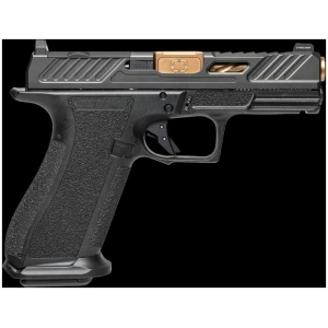 Shadow Systems XR920 Elite 9mm handgun with 4-inch bronze fluted barrel and black finish