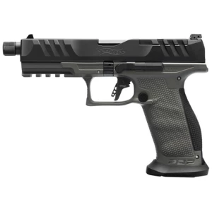 Walther PDP Pro full-size 9mm pistol, tungsten gray polymer frame, optics-ready slide, threaded barrel
