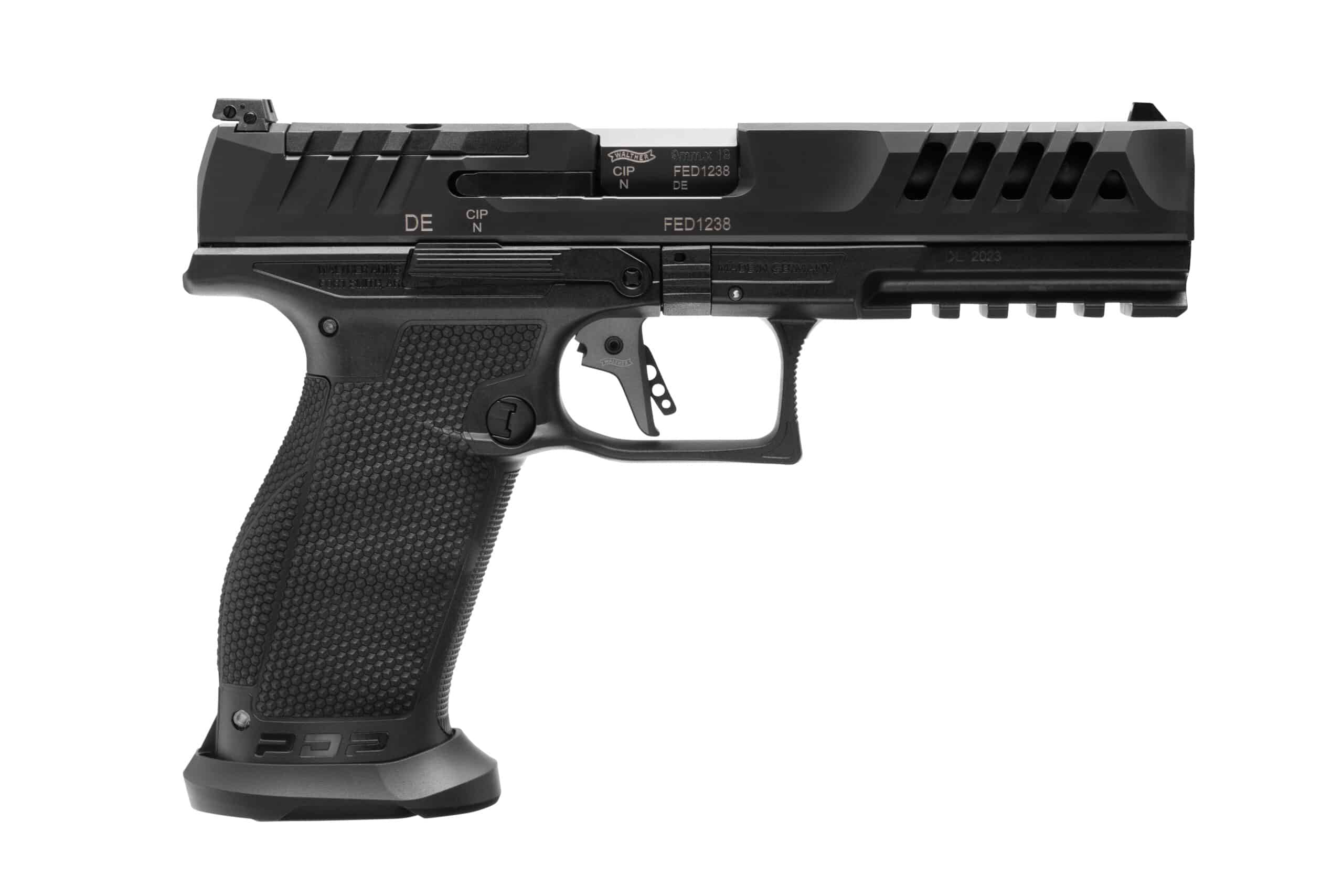 Walther PDP Match 9mm 5-inch barrel polymer frame black with three 10-round magazines