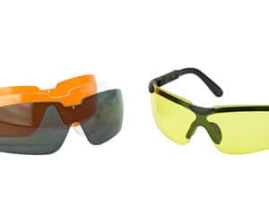 Walkers sport shooting glasses with black frame and four interchangeable lenses