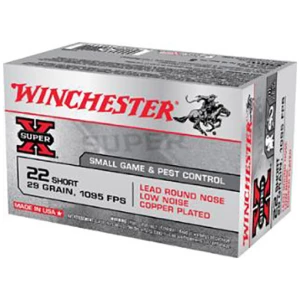 Winchester Super-X .22 Short 29 gr rimfire ammunition box, 50 rounds