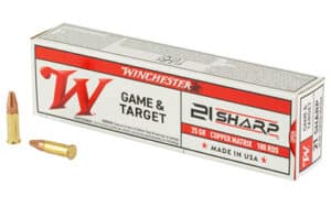 Winchester 21 Sharp 25gr lead-free copper composite rimfire ammunition 100-round box