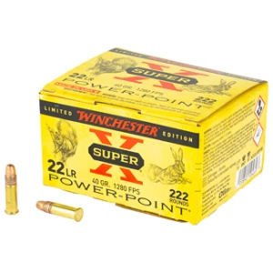 Winchester Super-X .22 LR 40 gr 222-round box rimfire ammunition