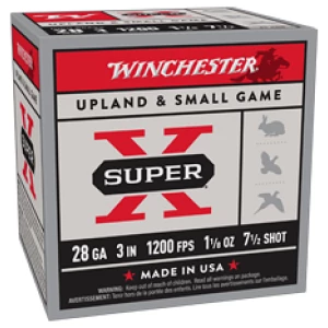 Winchester Super-X shotshell box, 25 rounds, 3 inch, 1-1/8 oz, #7.5