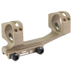 Warne LR-SKEL 34mm 20 MOA skeletonized scope mount in Flat Dark Earth on Picatinny rail