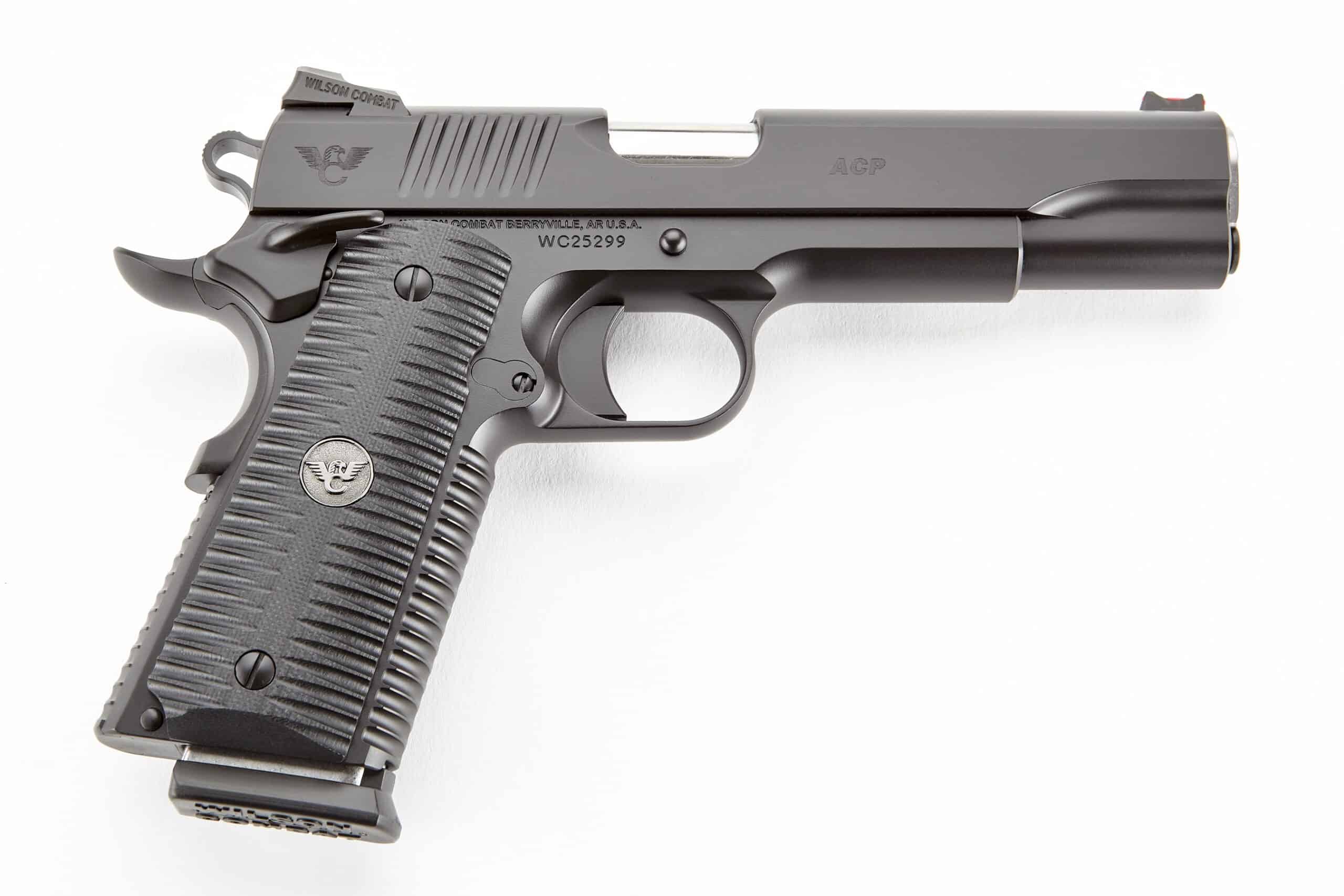 Wilson Combat ACP full-size .45 ACP 5-inch pistol, Black Armor-Tuff finish, Black G10 Eagle Claw grips, ambidextrous safety