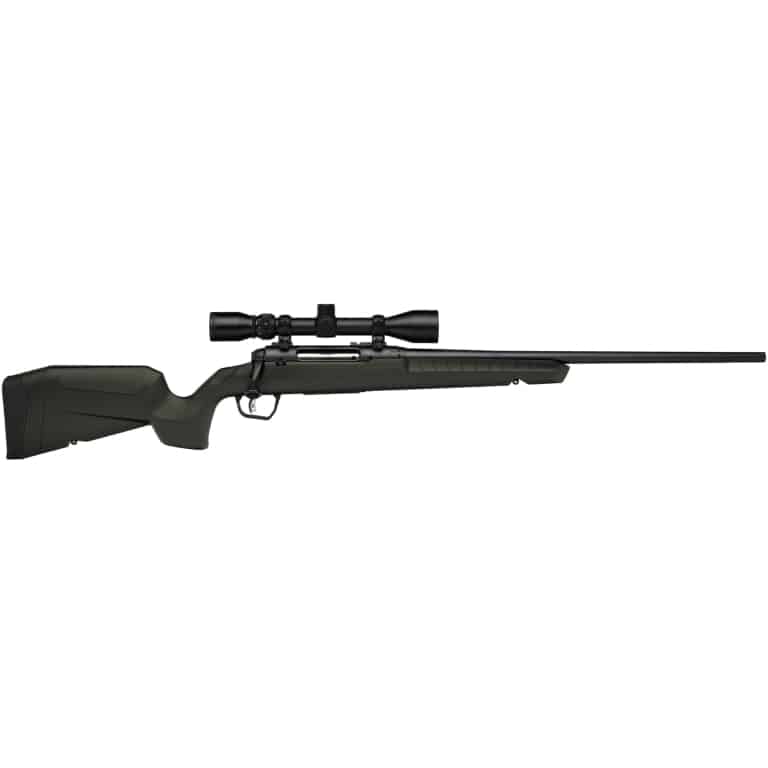 Savage Axis 2 XP .25-06 Rem 22in bolt-action rifle with OD green synthetic stock and mounted 3-9x40 scope