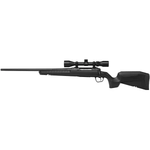 Savage Axis XP 6.5 Creedmoor 22-inch left-hand black rifle with mounted 3-9x40 scope