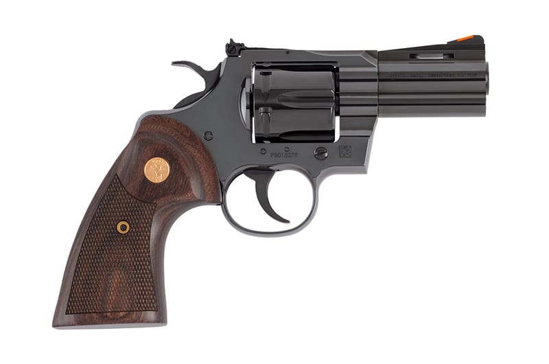 Colt Python .357 Mag 3in blued revolver with walnut target grips