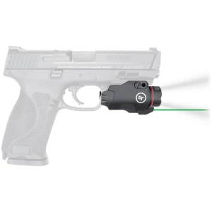 Crimson Trace CMR-207G Rail Master Pro green laser with 400 lumen white light mounted on Picatinny rail