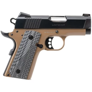 Colt Defender .45 ACP 3-inch FDE frame black slide G10 checkered grips Novak night sights