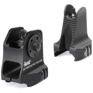 Daniel Defense fixed front and rear AR-15 iron sight set in black hardcoat anodized finish