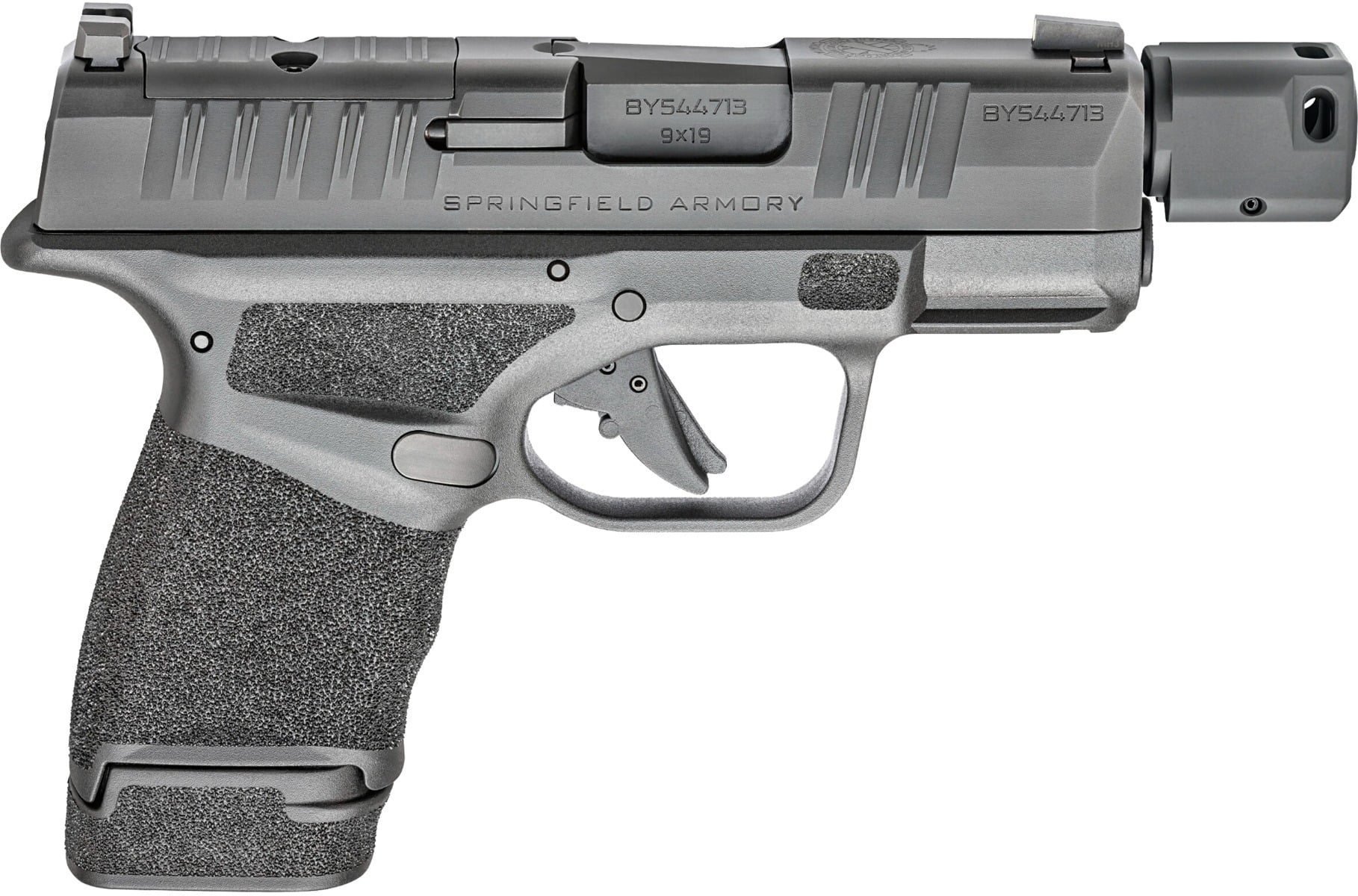 Springfield Armory Hellcat RDP 9mm pistol with 3.8 inch threaded compensator barrel in black