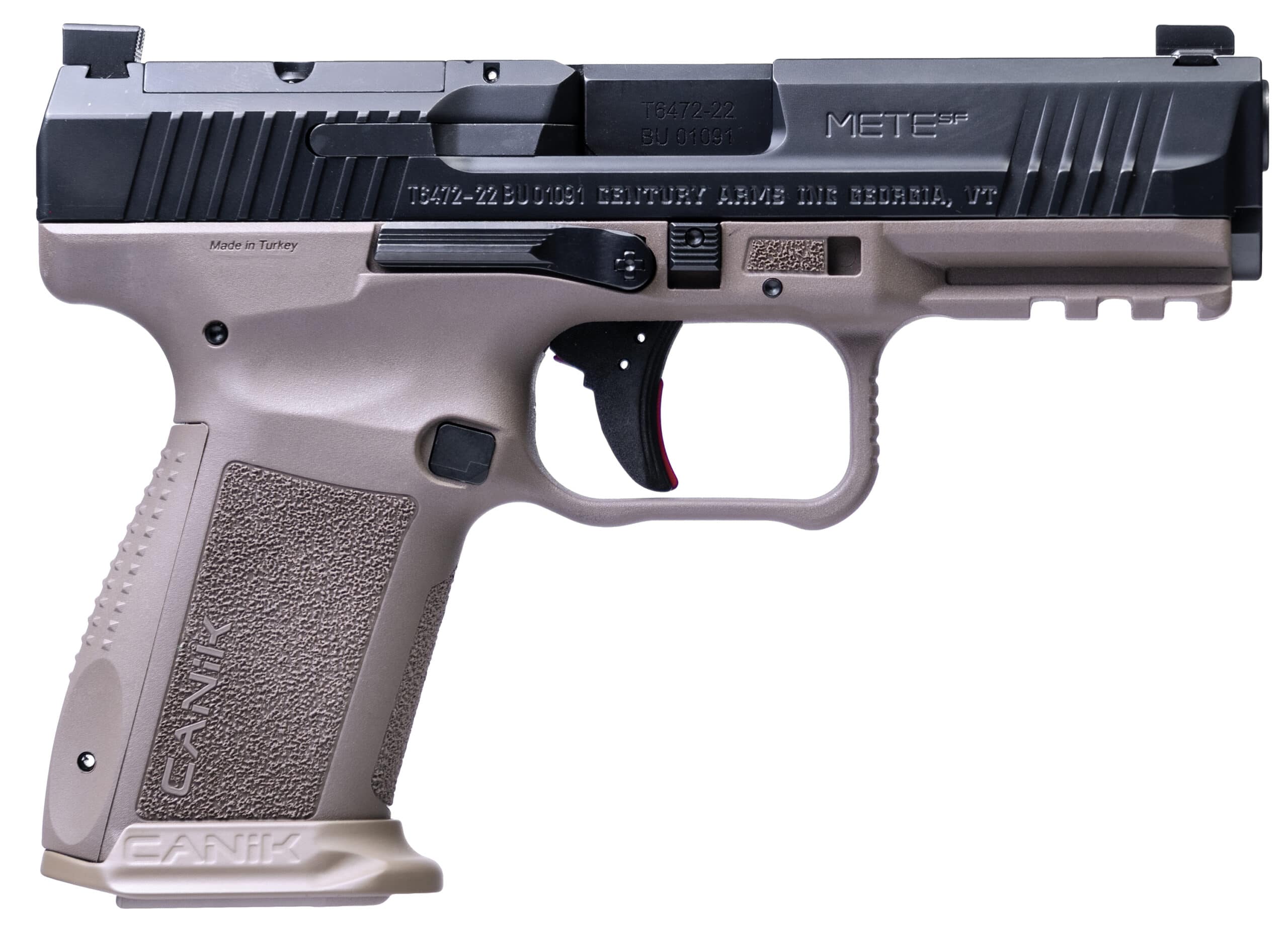 Canik METE SF pistol FDE frame black slide optics-ready with two magazines