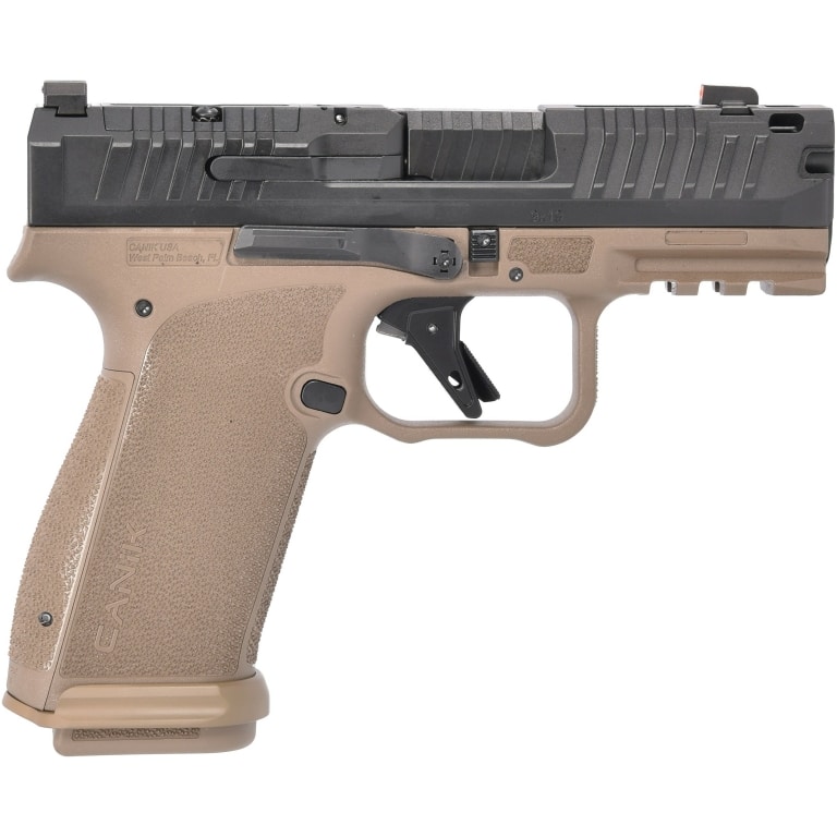 Canik METE MC9 Prime 9mm pistol two-tone Black and Flat Dark Earth with night sights