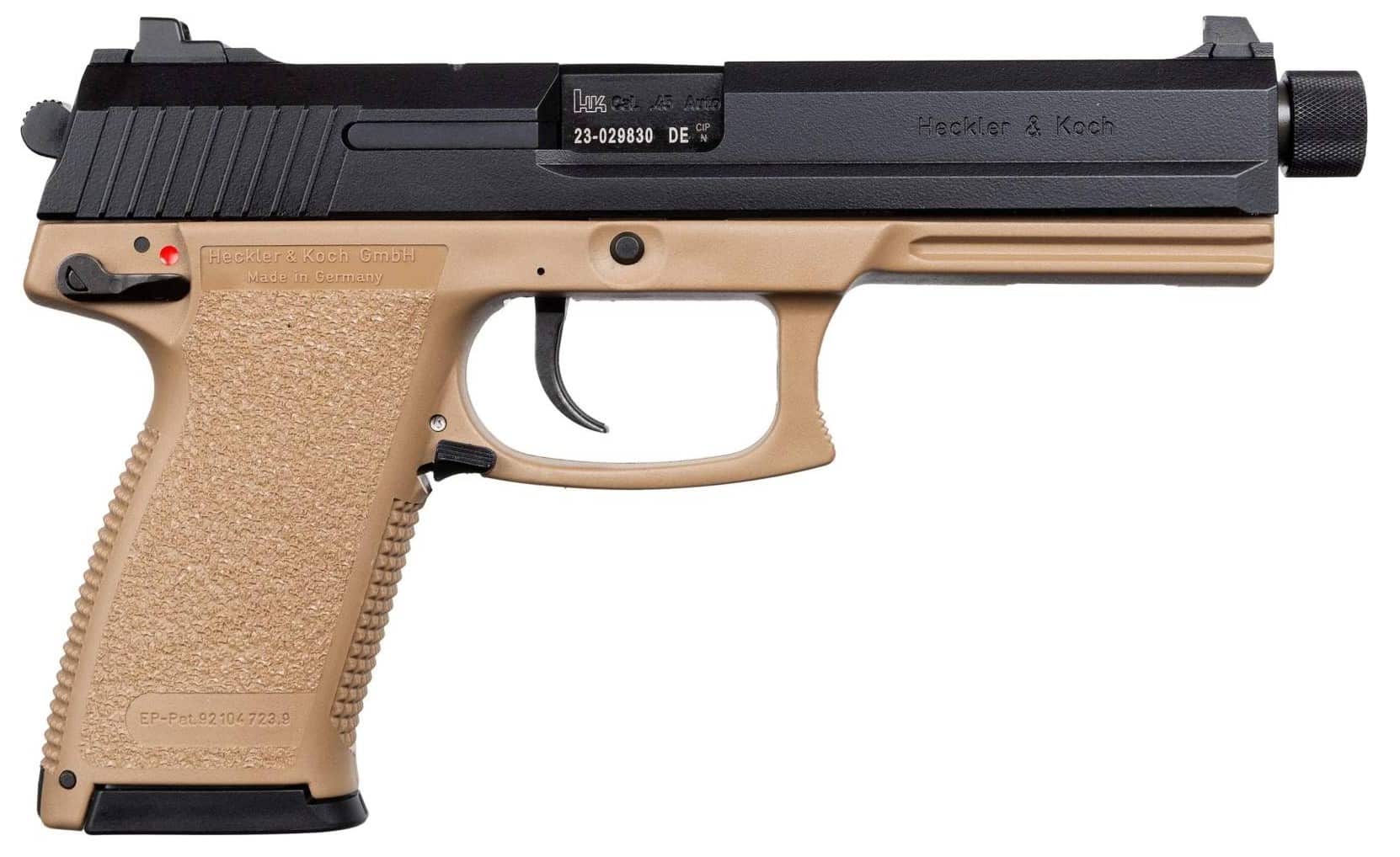 Heckler & Koch Mark 23 .45 ACP 5.87-inch FDE frame black slide two magazines