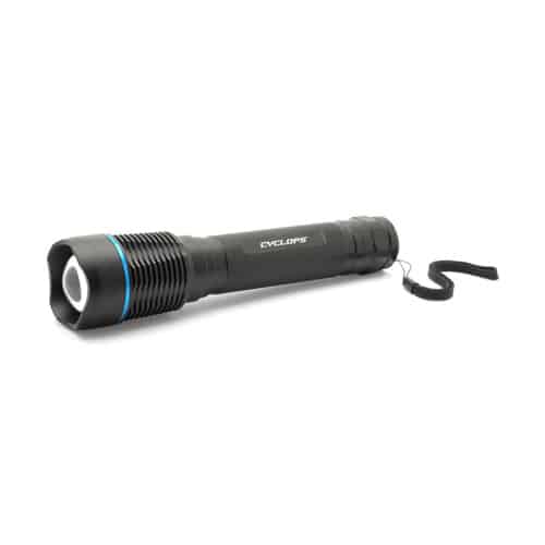 Cyclops Brontes 2K 2000 lumens black anodized flashlight with CREE LED and twist focus