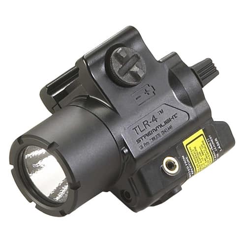 Streamlight TLR-4 compact rail-mounted weapon light with integrated red laser, black finish