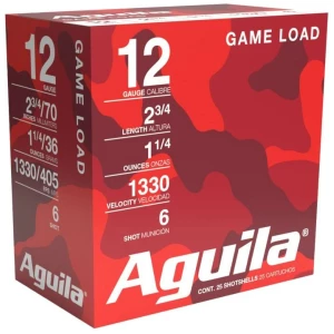 Aguila High Velocity 12 GA 2.75 in 1 1/4 oz #6 shot 25-count box