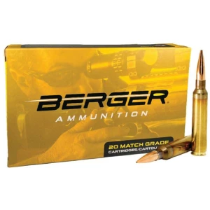 Berger Hybrid Target .300 PRC 215gr OTM ammunition box and cartridges