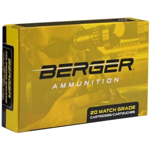 Box of Berger OTM Tactical .338 Norma Mag 300gr ammunition, 20-count