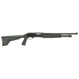 Stevens 320 Security 12ga pump shotgun, 18.5in matte blued barrel, black pistol-grip stock