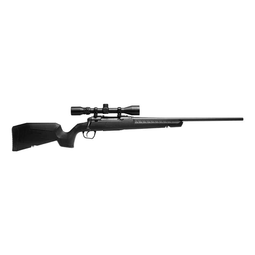 Savage Axis XP Compact .400 Legend 20-inch rifle with mounted 3-9x40 scope and black synthetic stock