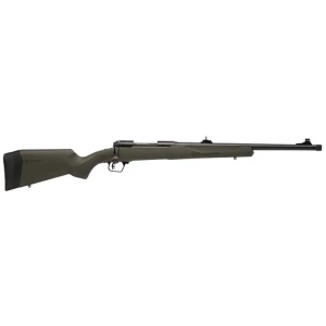 Savage 110 Hog Hunter .400 Legend bolt-action rifle with green synthetic AccuFit stock and threaded muzzle