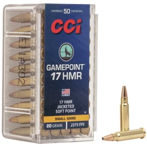 CCI GamePoint .17 HMR 20 gr Jacketed Soft Point 50rd box product image