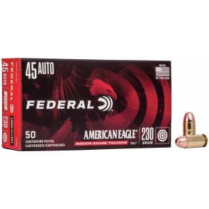 Federal American Eagle IRT .45 ACP 230 gr TMJ 50-count ammunition box