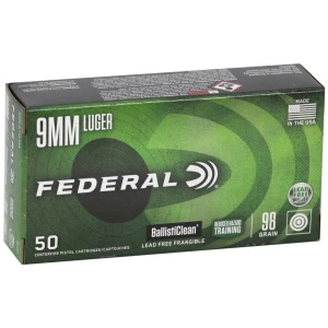 Federal BallistiClean 9mm Luger 98gr LF Frangible Handgun Ammunition 50 count box